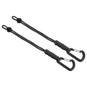 Unique Bargains Adjustable Camping Hiking Paracord Carabiner Braided Lanyards 2 Pcs 10" - 1 of 4