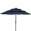 Sunnydaze 3-Tier Outdoor Patio Umbrella with Polyester Canopy, Push Button Tilt and Crank - 10' - Navy - 3 of 4