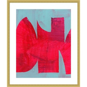 Amanti Art Magenta Ribbon I  by Cartissi Wood Framed Wall Art Print - 1 of 4