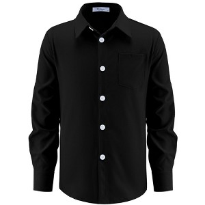 boys black dress shirt Ariat Solid Twill Classic Fit - Kids - 10030161 %20Along%20with%20vivid%20black%20fabrics%20to%20give%20it%20a%20nice%20color%20blend%20Our%20signature%20sateen%20shirts%20are%20the%20perfect%20blend%20of%20casual%20and%20formal Generic Boys Black Button Down