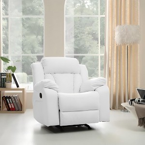 PU Recliner Chair with Padded Arms, Foam Cushion, Compact Design for Living Room - 1 of 4