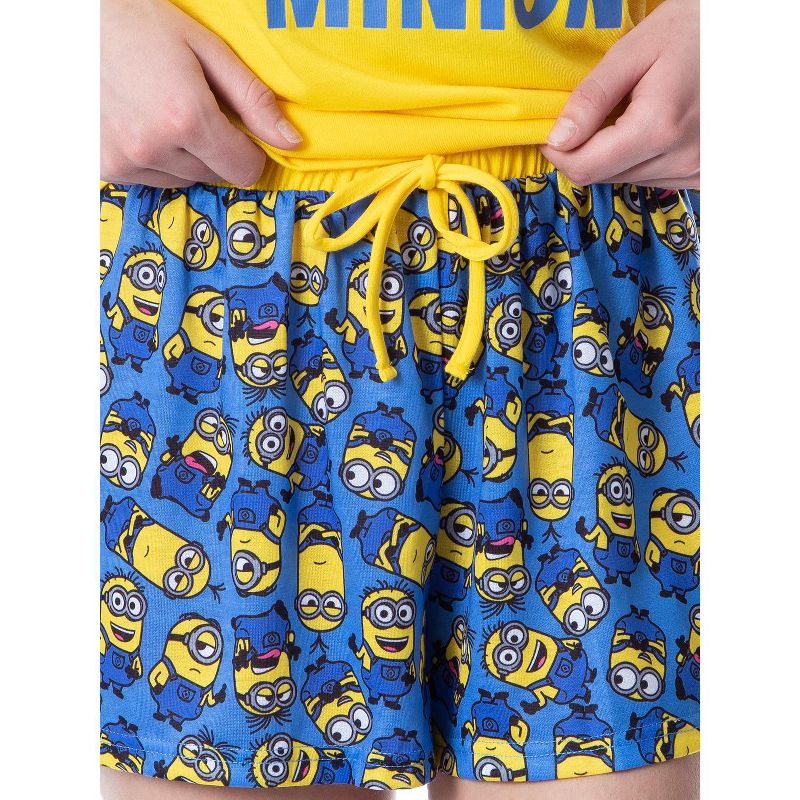 Despicable Me Womens' Minions 1 In A Minion Sleep Pajama Set Short Multicolored, 4 of 6