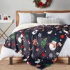 Lomsoe Christmas Snowman Print Black Throw Blanket, Winter Holiday Bed Blanket Super Soft Flannel Blanket Cozy Fuzzy Plush Throw Blanket for Couch - 4 of 4