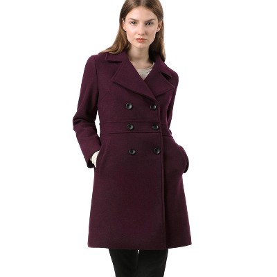 Allegra K Women's Notched Lapel Double Breasted Long Trench Coat : Target