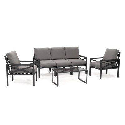 Blakely 6pc Outdoor Seating Set - Gray - Leisure Made