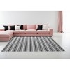 Gray and Ivory Striped Hand Woven Non Skid Area Rug - 2 of 3