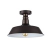 Chloe Lighting Friedrich Industrial-Style 1 Light Rubbed Bronze Semi-Flush Ceiling Fixture 14" Wide - 2 of 4