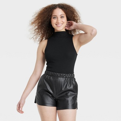 Women's Faux Leather Corset Tank Top - Ava & Viv™ Cream 2x : Target