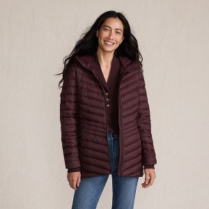 Lands' End Women's Outerwear Wanderweight Ultralight Packable Hooded Long Down Jacket - 1 of 4