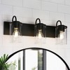LNC Clytaemnestric 21.7-in 3-Lights Black Cylinder Modern/Contemporary Bathroom Vanity Lights,Clear Glass Shade - 2 of 4