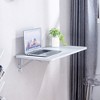 Vynxaria Folding Tables - 31.5-InchWall-Mounted Foldable Table for Small Spaces, White - 3 of 4