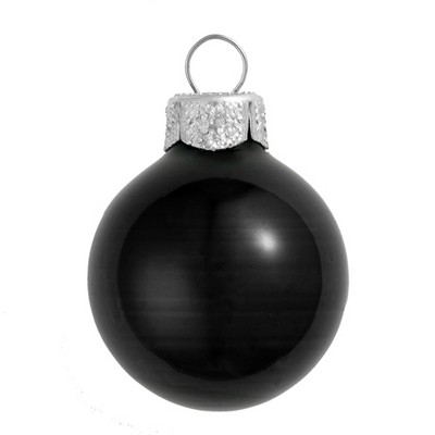 Northlight 28ct Shiny Glass Ball Christmas Ornament Set 2" - Black