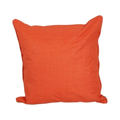 25-inch Tangerine Double-Corded Spun Polyester Square Floor Pillows, Set of 2