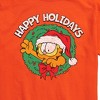 Men's - Garfield - Happy Holidays Wreath Christmas Short Sleeve Graphic T-Shirt - 2 of 4