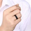 6mm Stainless Steel Black Wedding Band Ring Women Men Ginger Lyne Collection - 3 of 4