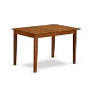 East West Furniture PSNA3-SBR-C 3 PcRectangular Kitchen Table having 12in Leaf and 2Fabric Dinette Chairs in Saddle Brown . - 4 of 4