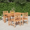 vidaXL Garden Dining Set Natural Wood Solid Teak Wood 5 Piece Set - 2 of 4