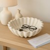 Decorative Fluted Bowl for Coffee Table - Modern Centerpiece Table Decorations and Console Bowl for Home Decor Accents - 4.25", Ivory & White - 2 of 4