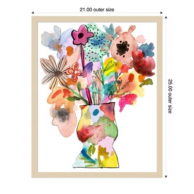 Linear Bouquet II Svelte Natural Framed Abstract Wall Art