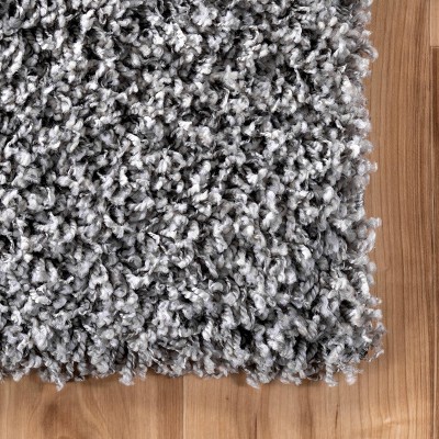 Luxurious Silver Shag Rectangular Rug 52" x 24"