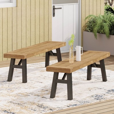 Maggift Patio Modern Accent Chairs, Outdoor Conversation Chairs, with Leisure Used, for Backyard, Garden, Beige, 63"*14.25"*17.75"