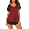 Ekouaer Women's Pajama Short Sleeve Sleepwear Soft Pj Set Cotton Top and Shorts Pajamas Set - 4 of 4