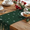Racxily Christmas Table Runner , Xmas Trees Snowflakes Holiday Decorative Farmhouse Table Decoration for home - 3 of 4