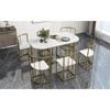 Vynxaria 7-Piece Modern Dining Set for 6 (1 Semi-Circular Table and 6 Chairs) Space-Saving Design, Sturdy Iron Frame, 330LBS Chair - 4 of 4