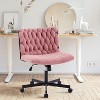 Criss Cross Chair with Wheels, Wide Seat Armless Desk Chair, Cross Legged Swivel Comfy Chair - 2 of 4