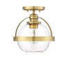 Savoy House Pendleton 1 - Light Semi-Flush Mount in  Warm Brass - 4 of 4