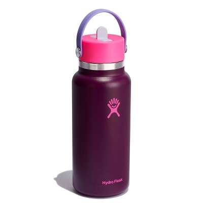 Hydro Flask 32oz Wide Mouth Flex Straw Water Bottle Sugar Plum: BPA-Free, Vacuum-Insulated, Leakproof, Dishwasher-Safe