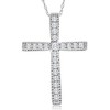 Pompeii3 1/3Ct Round Cut Diamond Cross Pendant 10k White or Yellow Gold Necklace 1" Tall - 4 of 4
