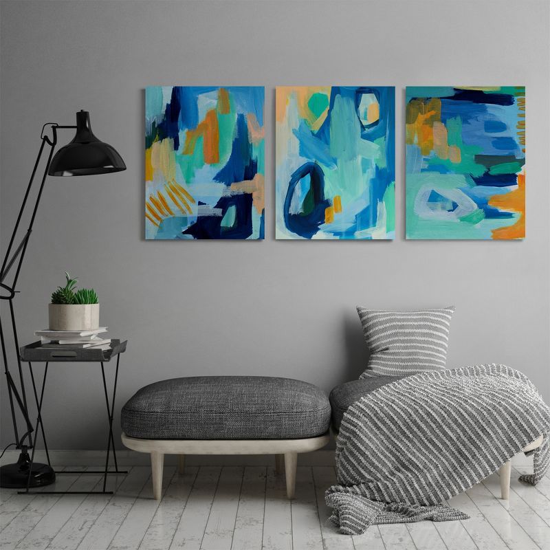 Americanflat Modern Painted Abstract Texture by Chelsea Hart Triptych Wall Art - Set of 3 Canvas Prints, 4 of 6