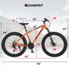 INFURNIC Bicycles 26 Inch Fat Tire Mountain Bike with Shimano 21 Speeds and Dual Disc Brakes for Adventure Seekers, Orange, 74"*25"*41" - 2 of 4