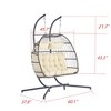 Vynxaria 2 Person Outdoor Rattan Hanging Chair Patio Wicker Egg Chair - 4 of 4