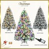 Swtroom 6Ft Christmas Tree 550 Multicolored Lights Snow Flocked Pine Tree 9 Light Lighting Modes Party Decoration - 2 of 4