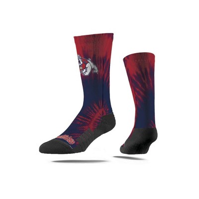 NCAA Fresno State Bulldogs Tie-Dye Adult Crew Socks - M/L