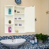 Basicwise Fully Assembled and Ready for Installation Wall Mounted Bathroom Storage Cabinet Organizer, Mirrored Vanity Medicine Chest with Open Shelves - 3 of 4