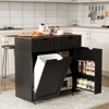 35.4'' Kitchen Island With Drop Leaf, Tilt Out Kitchen Trash Cabinet - 2 of 4
