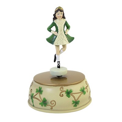 Saint Patricks 7.0" Irish Dancer Music Box Spinning Dance Lassie Ireland  -  Decorative Figurines