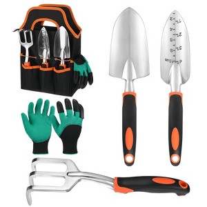 Unique Bargains Aluminum Alloy Ergonomic Durable Lightweight Garden Tool Set 5 Packs - 1 of 4