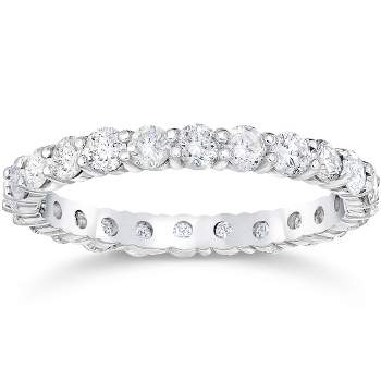 Pompeii3 1 1/2 Ct Diamond Eternity Ring Womens Stackable White Gold Band Lab Created - Size 7