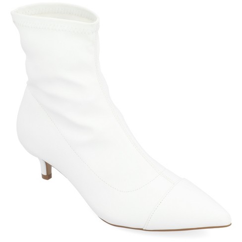 White bootie hot sale kitten heel