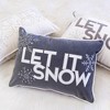 TopComfy Support Pillow Let It Snow White Velvet Lumbar Pillow for Cozy Winter Decor, White, 17"*17"*10" - 2 of 4