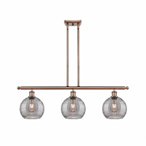Athens Deco Swirl - 3 Light Island In Industrial Style-11 Inches Tall and 36 Inches Wide - 1 of 1