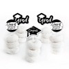 Big Dot of Happiness Black and White 2025 Graduation Party - Dessert Cupcake Toppers - Clear Treat Picks - Set of 24 - 2 of 4
