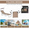 TiramisuBest 2 PCS Folding Chaise Lounge Pool Chairs,Outdoor Sun Tanning Chairs with 5-Level Reclining Back,Steel Frame for Beach,Yard,Patio,Dark Gray - 4 of 4
