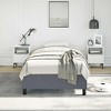 vidaXL Twin XL Bed Frame, Velvet Upholstered Platform Bed Frame, Dark Gray, No Mattress - 3 of 4