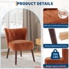 Bedroom Accent Chair Living Room Chair, Armless Lounge Chair w/Wood Legs Upholstered Makeup Vanity Tufted Side Chair Fabric Comfy Sofa Chairs - 4 of 4