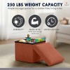 Ornavo Home 2 Pack 12" Small Square Collapsible Storage Ottoman, Foot Stool, Seat - 3 of 4